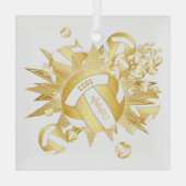 goudbalken en sterren glas ornament (Achterkant)