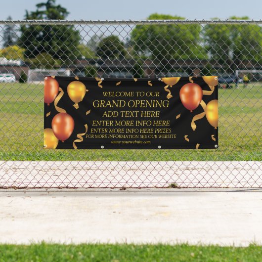 Goudballonnen aanpassen Groothertogdom openen Wink Spandoek (Insitu)