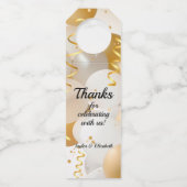 goudballonnen flessenhanger (Voorkant)