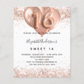 Goudballonnen van 16 roos op de begroting flyer (Voorkant)