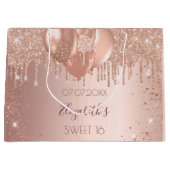 Goudballonnen van 16 roos, zoet groot cadeauzakje (Voorkant)