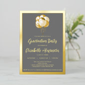 Goudballonvaarding Folie Uitnodiging (Staand Voorkant)