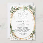 Goudbanden Eucalyptus Elegant Wedding Kaart (Voorkant)