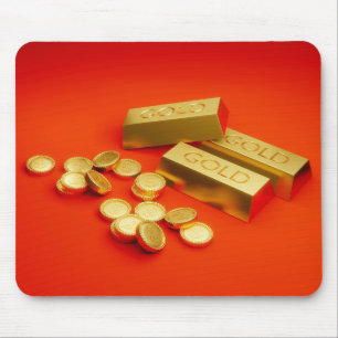 Goudbaren en gouden munten muismat