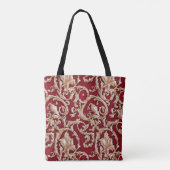 goudbarokje Floral Damask Red Velvet Tote Bag (Achterkant)