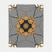 Goudbarokpatroon en kaneelvormig vormpatroon fleece deken (Voorkant)