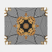 Goudbarokpatroon en kaneelvormig vormpatroon fleece deken (Voorkant (Horizontaal))