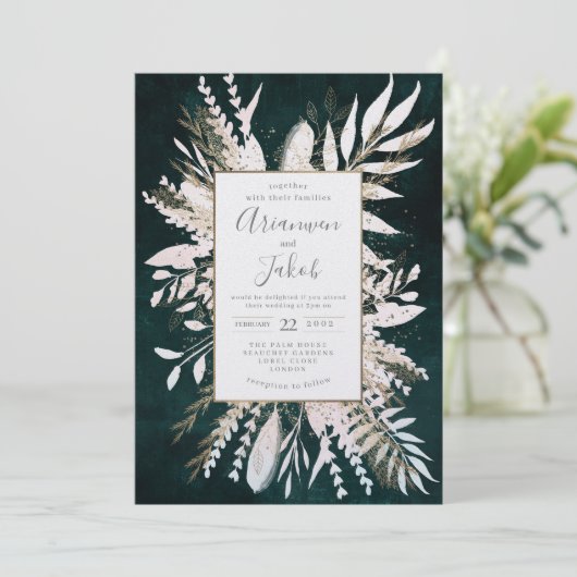 Goudbeemdje met kleur, waterverf en folie feestdagenkaart (Staand voorkant)