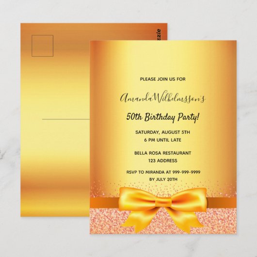 goudbeglazing voor goudmakreel van de verjaardagsp briefkaart (Voorkant / Achterkant)