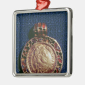 Goudbehanger in de vorm van een munt metalen ornament (Links)