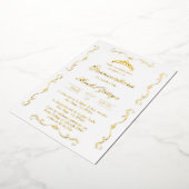 Goudbeige w/krans Quinceanera uitnodiging Folie In (Gedraaid)