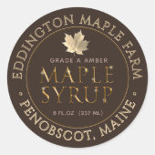 Goudbeitelde Maple Syrup Label met Gold Leaf (Voorkant)
