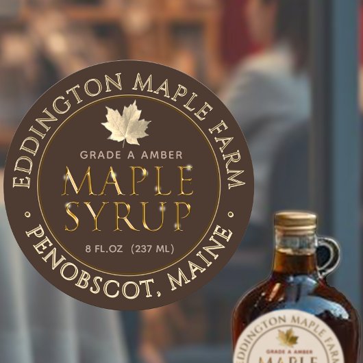 Goudbeitelde Maple Syrup Label met Gold Leaf