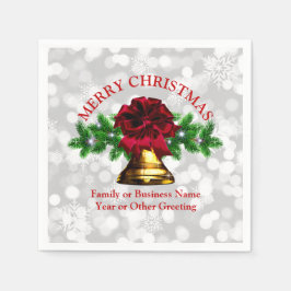 Goudbell Red Bow met kerststaart Servet