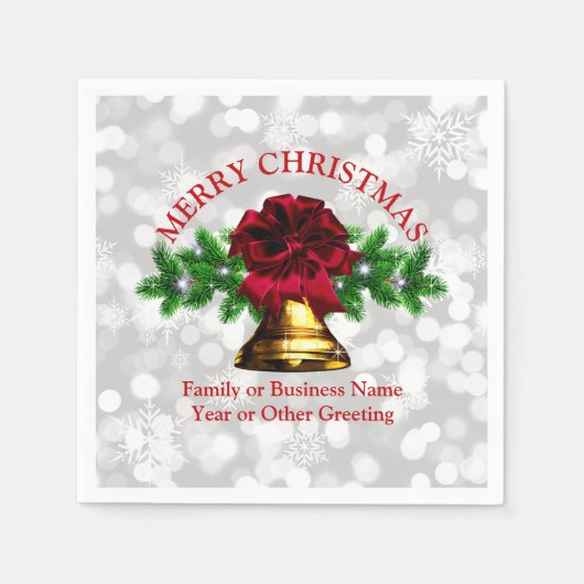 Goudbell Red Bow met kerststaart Servet (Voorkant)