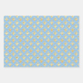 Goudbijen op blauw en goud inpakpapier vel (Voorkant 2)