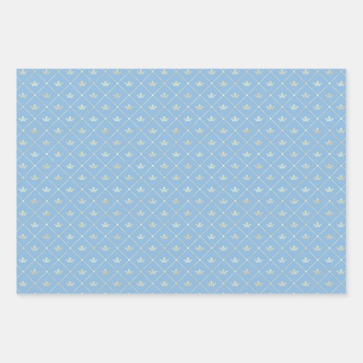 Goudbijen op blauwe en goudpapierbladen inpakpapier vel (Voorkant)