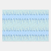 Goudbijen op blauwe en goudpapierbladen inpakpapier vel (Voorkant 3)