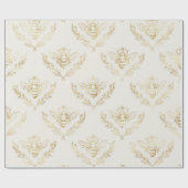 Goudbijen op Cream. Cadeaupapier (Vlak)