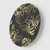 Goudbijen, op een zwarte achtergrond. grote klok (Hoek)