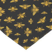 Goudbijen op zwart korte tafelloper (Hoek)