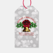 Goudblaasbalken met kerstmis cadeaulabel (Voorkant)