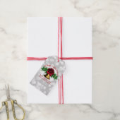 Goudblaasbalken met kerstmis cadeaulabel (Met Touw)
