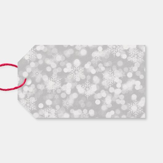 Goudblaasbalken met kerstmis cadeaulabel (Achterkant Horizontaal)