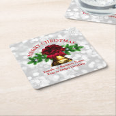 Goudblaasbalken met kerstmis kartonnen onderzetters (Schuin)