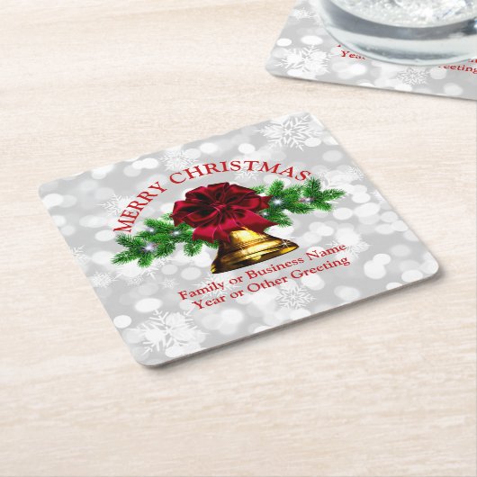 Goudblaasbalken met kerstmis kartonnen onderzetters (Schuin)