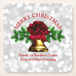 Goudblaasbalken met kerstmis kartonnen onderzetters