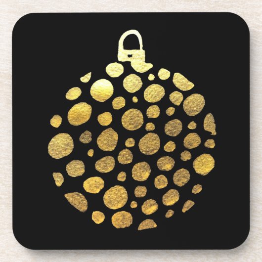 Goudblaasbare kerstglazen bier onderzetter (Voorkant)