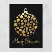 Goudblaasbare kerstglazen briefkaart (Voorkant)