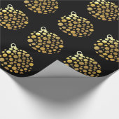 Goudblaasbare kerstglazen cadeaupapier (Hoek)