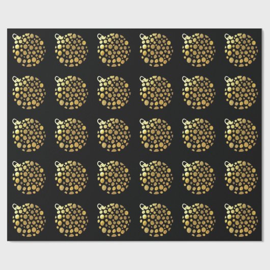 Goudblaasbare kerstglazen cadeaupapier (Vlak)