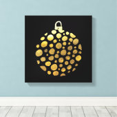 Goudblaasbare kerstglazen canvas afdruk (Insitu (Houten vloer))