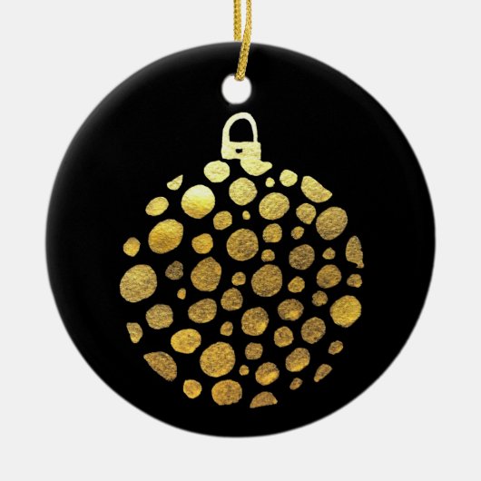 Goudblaasbare kerstglazen keramisch ornament (Voorkant)