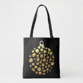 Goudblaasbare kerstglazen tote bag (Voorkant)