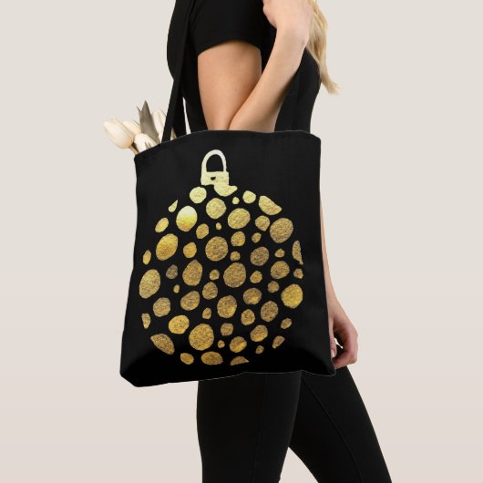 Goudblaasbare kerstglazen tote bag (Dichtbij)