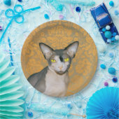 goudblaasje Sphynx Cat door Rex Cats Papieren Bordje (Feest)