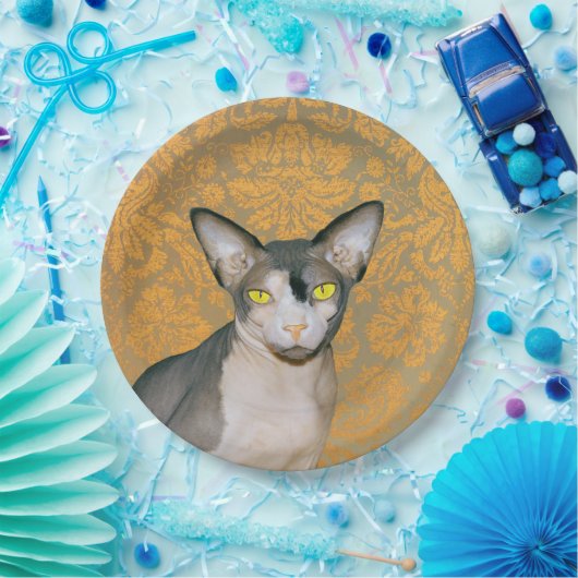  goudblaasje Sphynx Cat door Rex Cats Papieren Bordje (Feest)