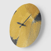 Goudblad, abstract zwart design grote klok (Hoek)