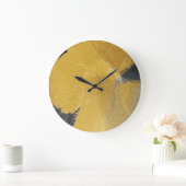 Goudblad, abstract zwart design grote klok (Huis)