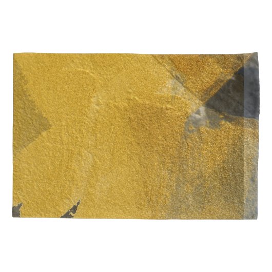 Goudblad, abstract zwart design kussensloop (Achterkant)