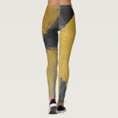 Goudblad, abstract zwart design leggings (Achterkant)