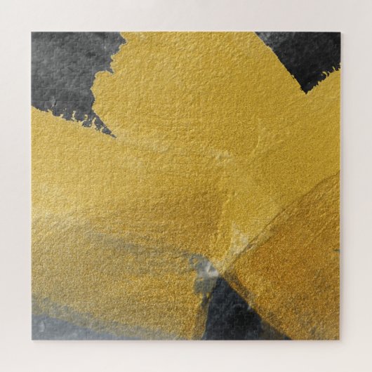 Goudblad, abstract zwart design legpuzzel (Horizontaal)