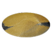 Goudblad, abstract zwart design snijplank (Hoek)