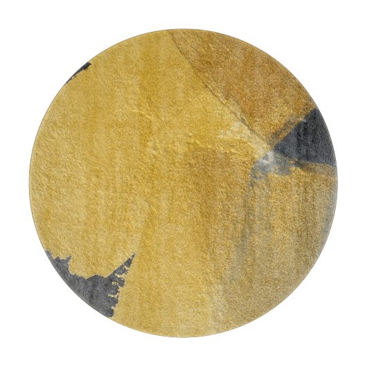 Goudblad, abstract zwart design snijplank (Voorkant)
