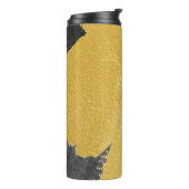 Goudblad, abstract zwart design thermosbeker (Gedraaid links)