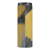 Goudblad, abstract zwart design thermosbeker (Achterkant)